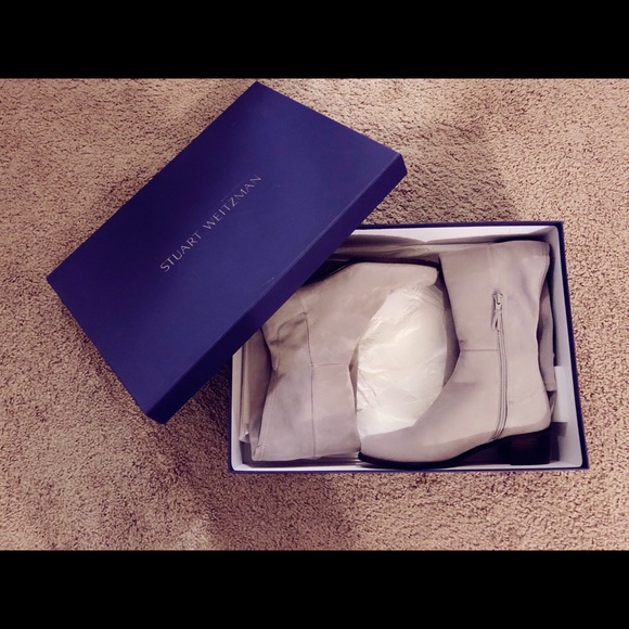 Stuart Weitzman Allserve Suede Boots Grey Size 5.5 - Picture 2 of 4